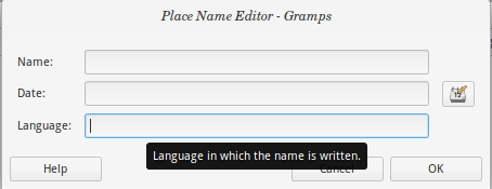 New Place Name editor