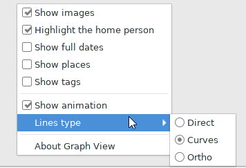 Right click menu shown when selecting an empty section of the chart.