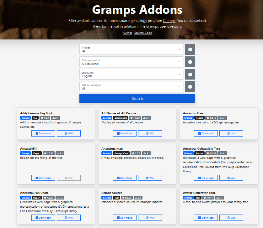 Gramps addon listings website.PNG